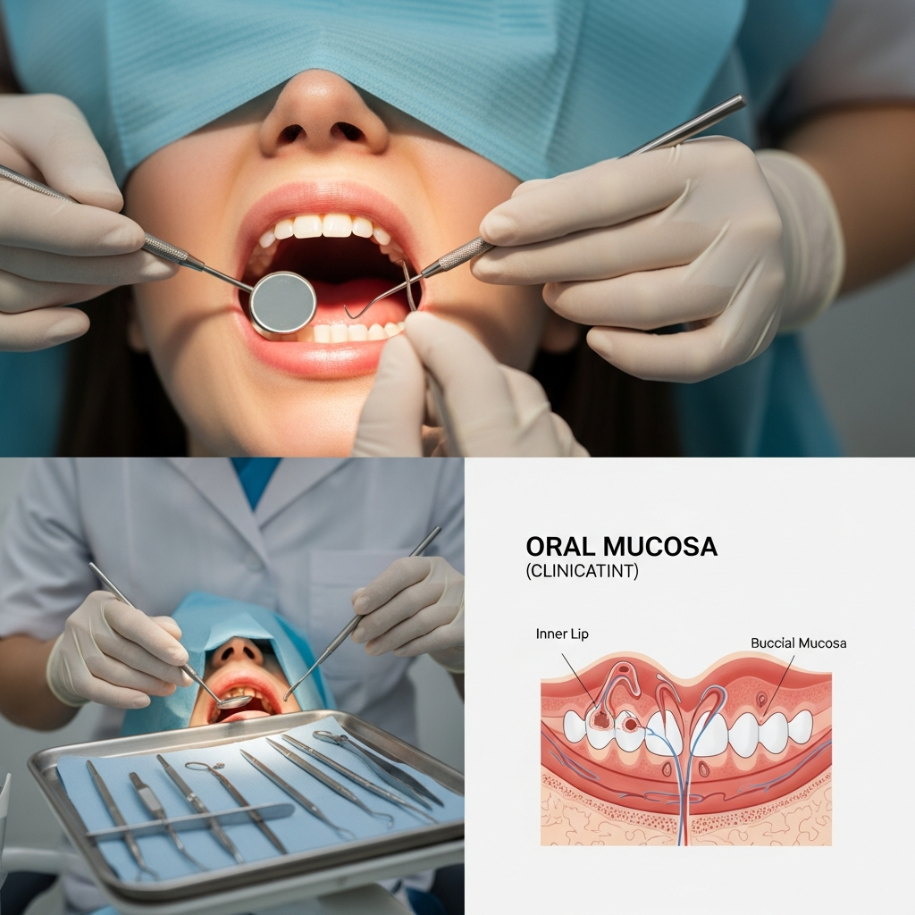 Diagram illustrating the causes and oral locations of mouth ulcers